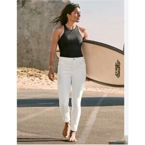 Athleta Women White Jeans Sz. 4 Sculptek Stretch Skinny Athletic. Flex Comfort